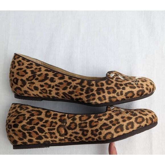 Cliffs By White Mountain Flats Size 8 Roar Leopard Cat Face Shoes Ballet Flat - Picture 5 of 13